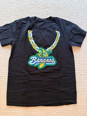 Unisex small Savannah Bananas Black Graphic Logo T-Shirt